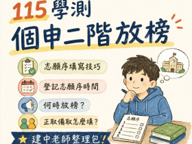 115學測個申二階放榜／志願序填寫技巧、登記志願序時間、分發公布時間？正取備取怎麼填：建中老師整理包